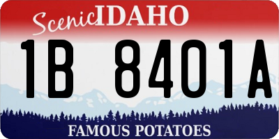 ID license plate 1B8401A