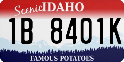 ID license plate 1B8401K