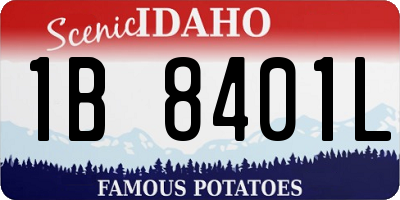 ID license plate 1B8401L