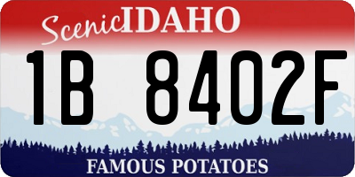 ID license plate 1B8402F