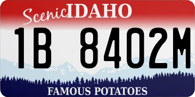 ID license plate 1B8402M
