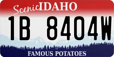 ID license plate 1B8404W