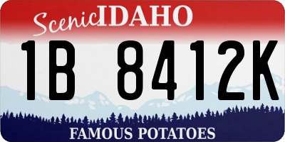 ID license plate 1B8412K