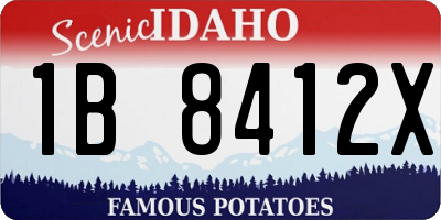 ID license plate 1B8412X