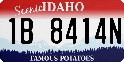 ID license plate 1B8414N