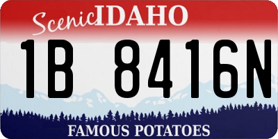 ID license plate 1B8416N