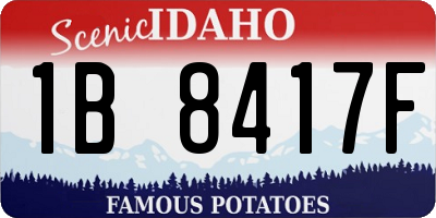ID license plate 1B8417F
