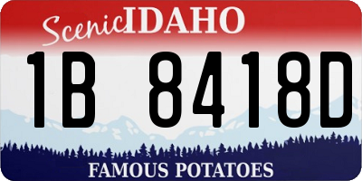 ID license plate 1B8418D