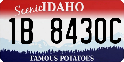 ID license plate 1B8430C