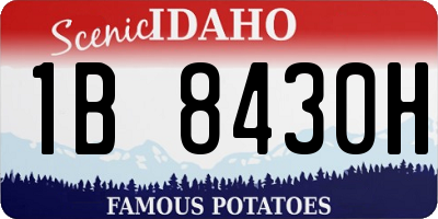 ID license plate 1B8430H
