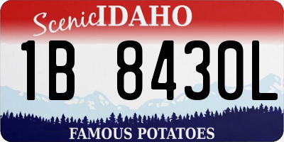ID license plate 1B8430L