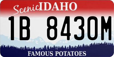 ID license plate 1B8430M