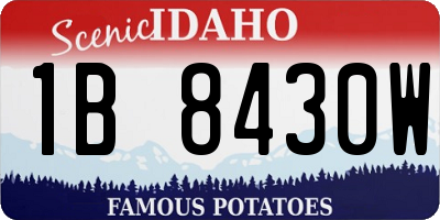 ID license plate 1B8430W