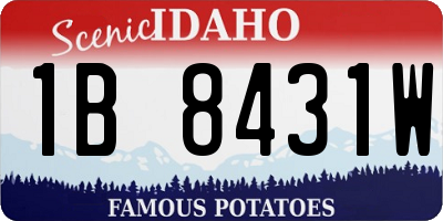 ID license plate 1B8431W
