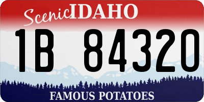 ID license plate 1B8432O