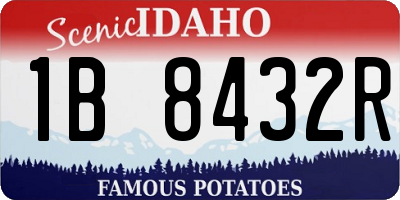 ID license plate 1B8432R