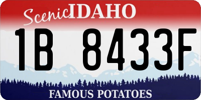 ID license plate 1B8433F