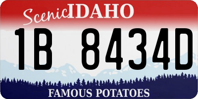 ID license plate 1B8434D