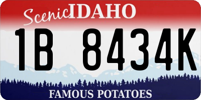 ID license plate 1B8434K