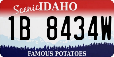 ID license plate 1B8434W