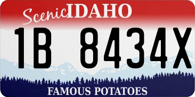ID license plate 1B8434X