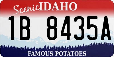 ID license plate 1B8435A