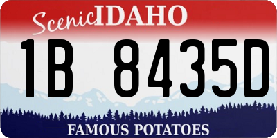ID license plate 1B8435D