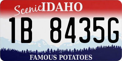 ID license plate 1B8435G