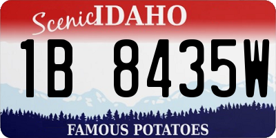 ID license plate 1B8435W