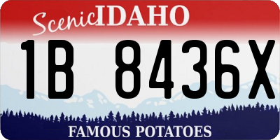 ID license plate 1B8436X
