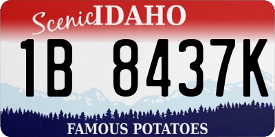 ID license plate 1B8437K