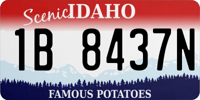 ID license plate 1B8437N