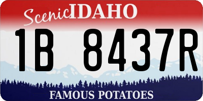 ID license plate 1B8437R