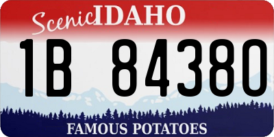 ID license plate 1B8438O