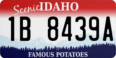 ID license plate 1B8439A