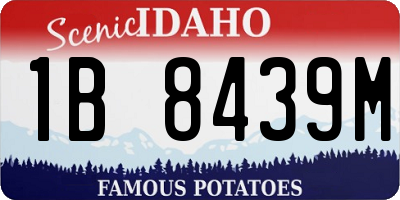 ID license plate 1B8439M