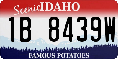 ID license plate 1B8439W