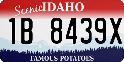 ID license plate 1B8439X