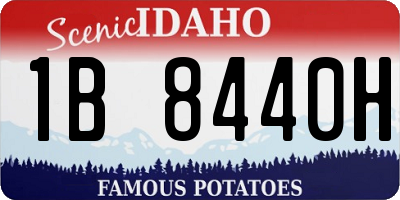 ID license plate 1B8440H