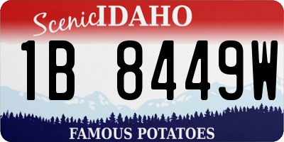 ID license plate 1B8449W