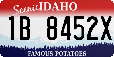 ID license plate 1B8452X