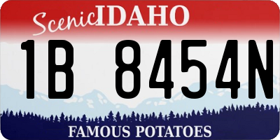 ID license plate 1B8454N