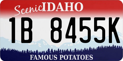 ID license plate 1B8455K