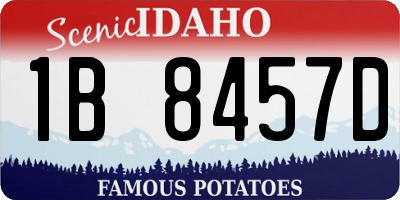 ID license plate 1B8457D