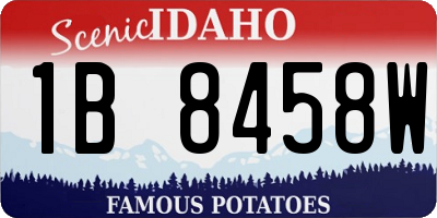 ID license plate 1B8458W