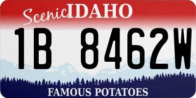 ID license plate 1B8462W