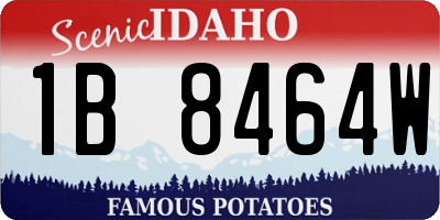 ID license plate 1B8464W
