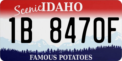 ID license plate 1B8470F