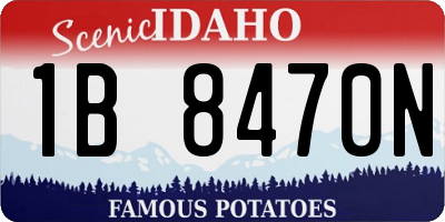 ID license plate 1B8470N