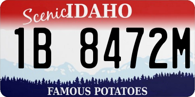 ID license plate 1B8472M